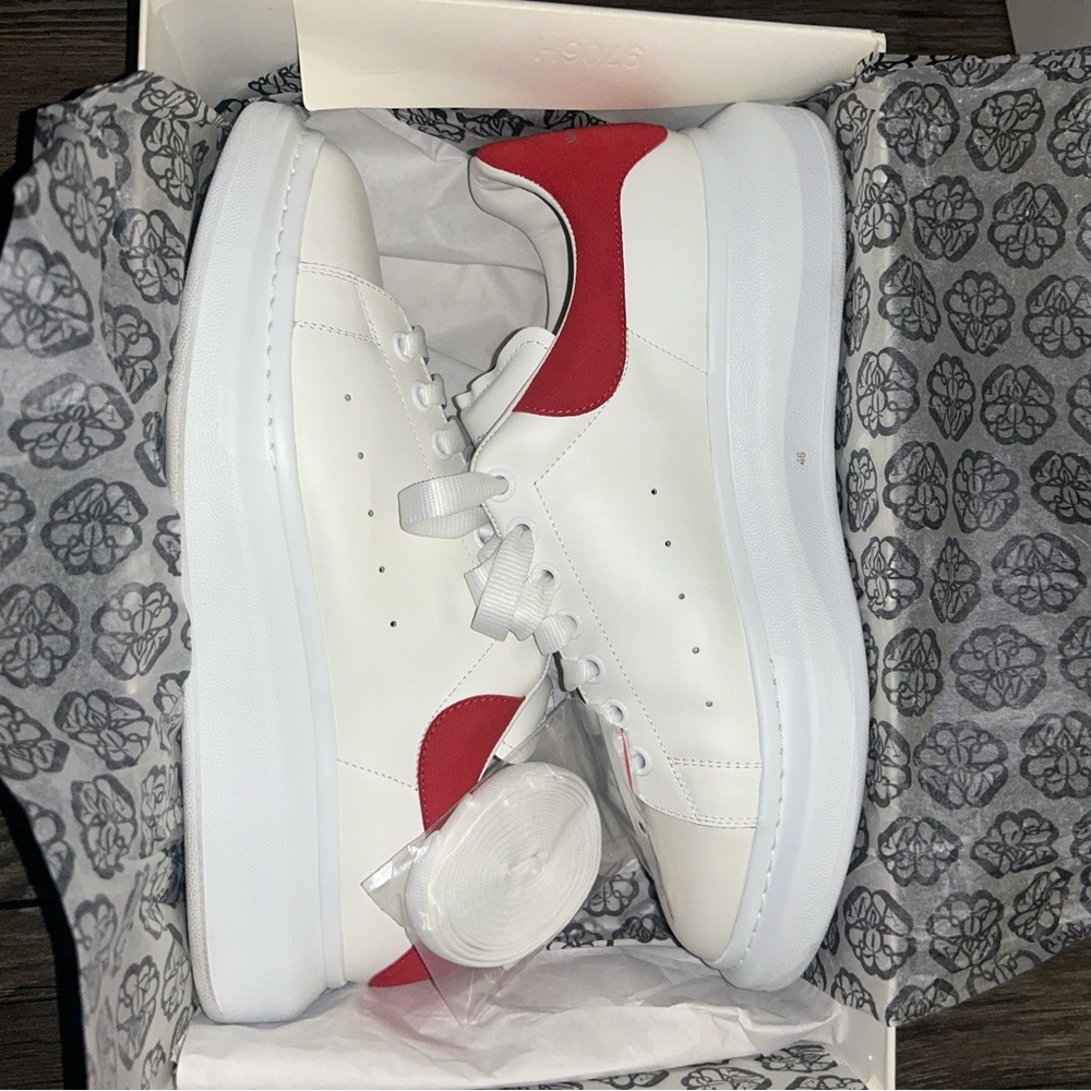 Alexander McQueen White and Red Sneakers